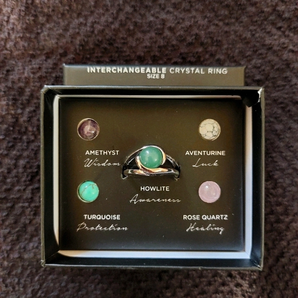 ✨ Interchangeable Crystal Metaphysical Ring